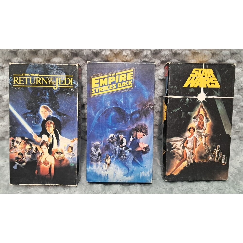 Lot 3 Star Wars Trilogy VHS Tapes Empire Strikes Back & Return Of the Jedi VTG